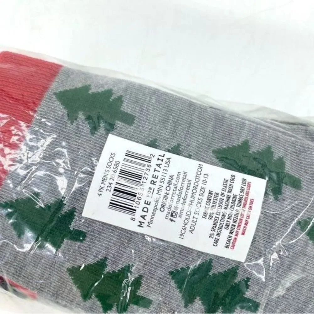 Men's Novelty Christmas Socks Set Pack Of 4 New